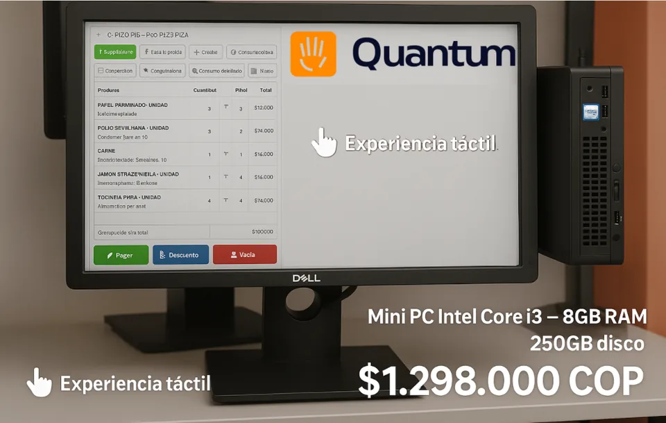 Computador con pantalla táctil para punto de venta